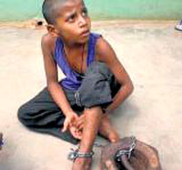 Boy chained at madrasa in Mandya